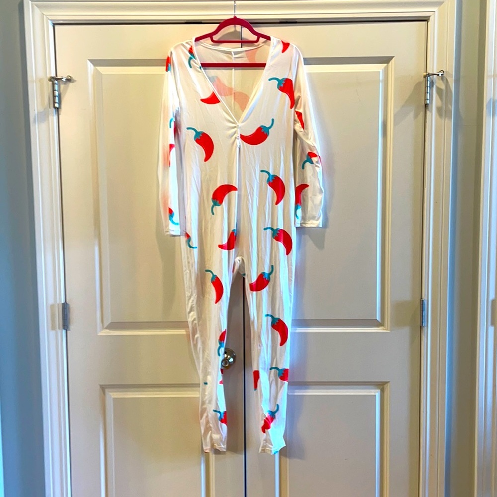 Red Chili Pepper Long Onesie, Opened Never Worn!